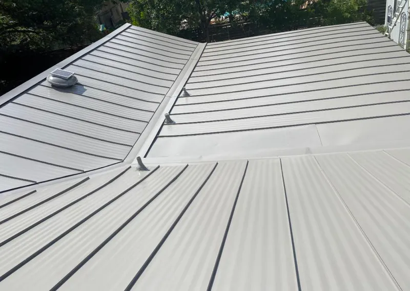 Solar attic fan installed on a metal roof for Roof Ventilation in El Paso de Robles (Paso Robles)